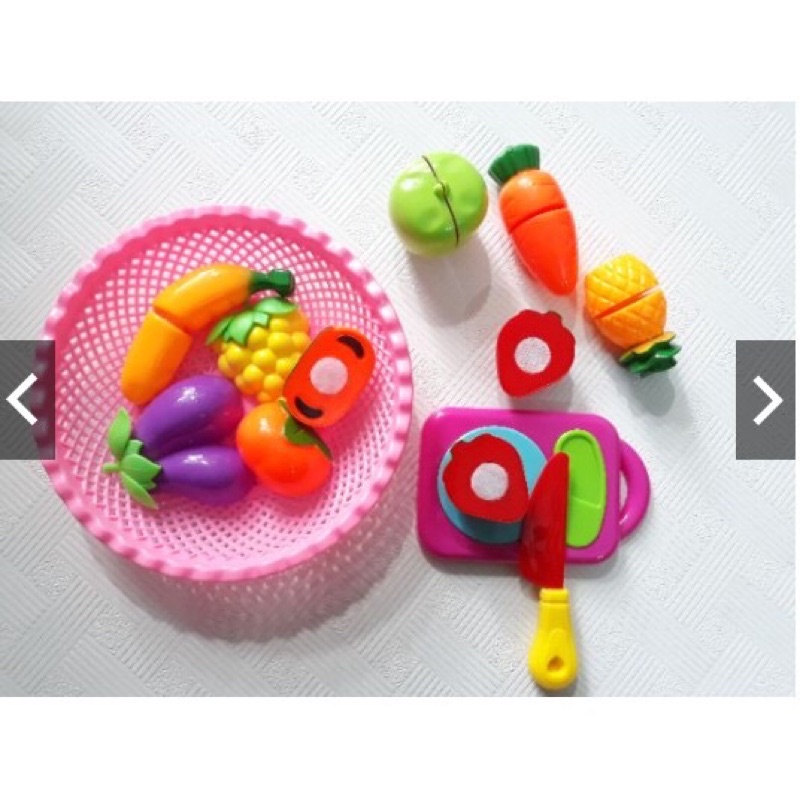 Bé tập vào bếp,Rổ đồ chơi cắt hoa quả cho bé