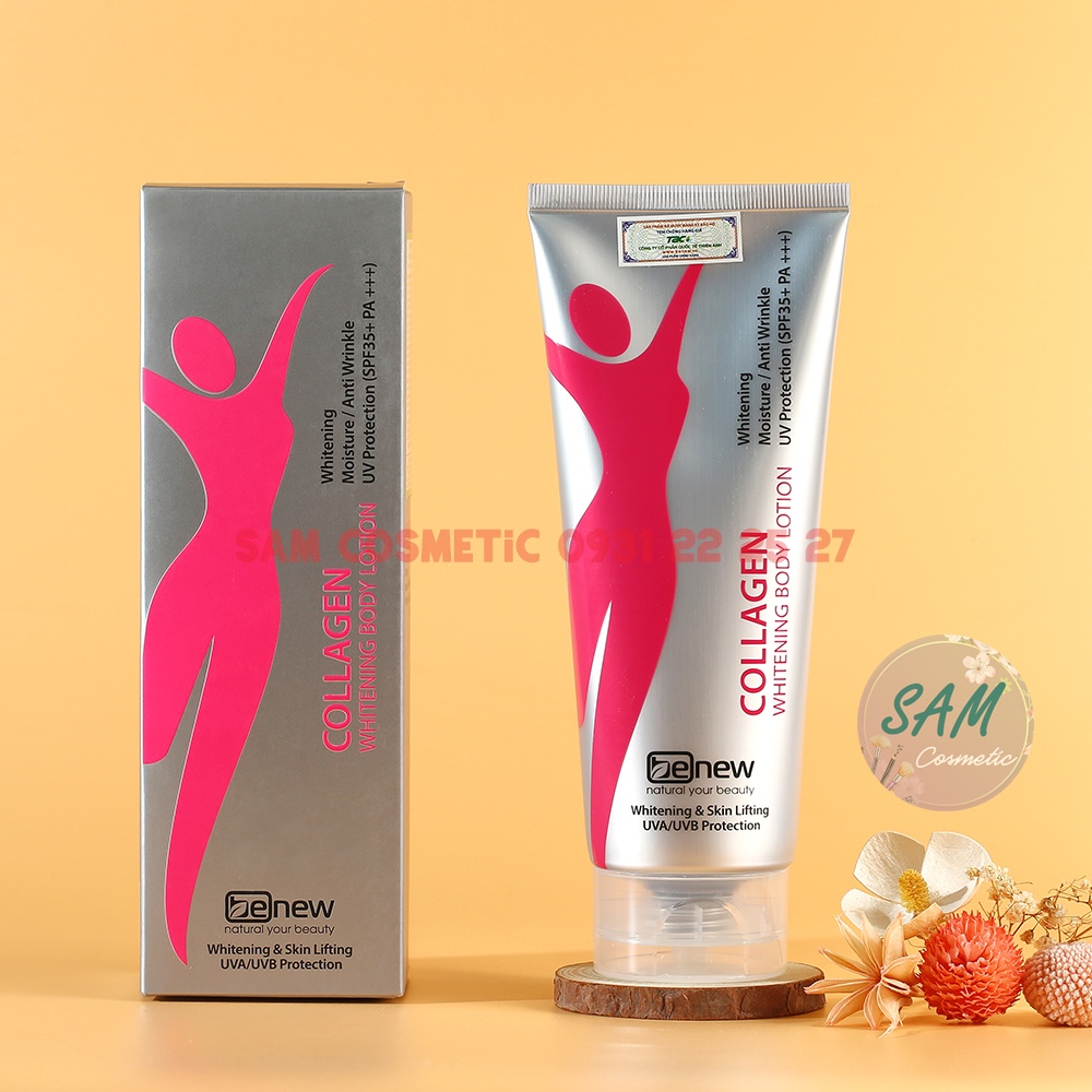 Kem Dưỡng Body Benew Collagen Whitening Lotion 200ml Trắng Da Toàn Thân, Nâng Tone Tức Thì
