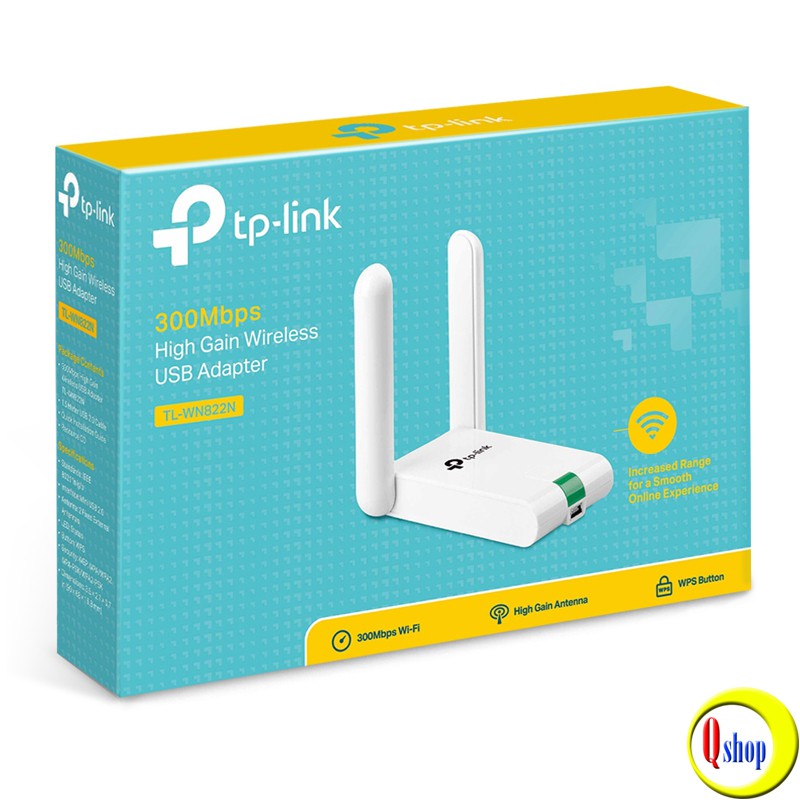 Bộ thu sóng wifi cổng USB TP-Link 822N chuẩn N tốc độ 300Mbps (HIGH GAIN)