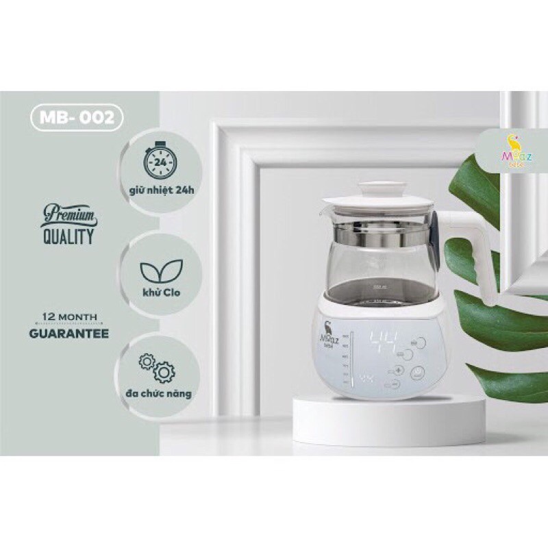Bình đun nước pha sữa BECON moaz bebe MB002, giữ nhiệt 24h, khử clo, pha sữa, pha trà, pha cafe