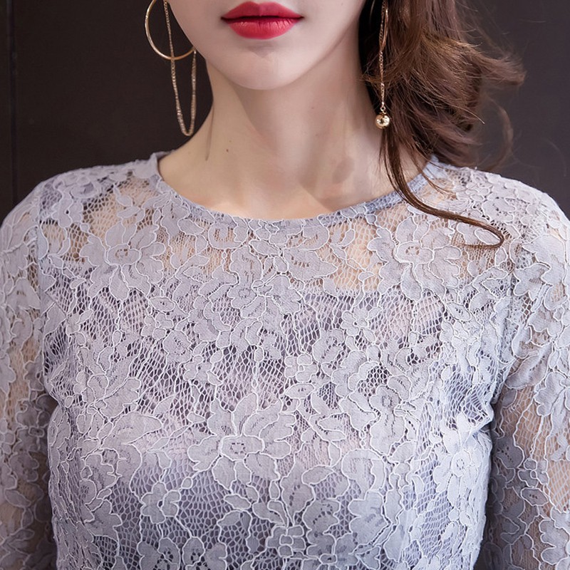 Đầm ren dáng ôm tay dài Emilyshop