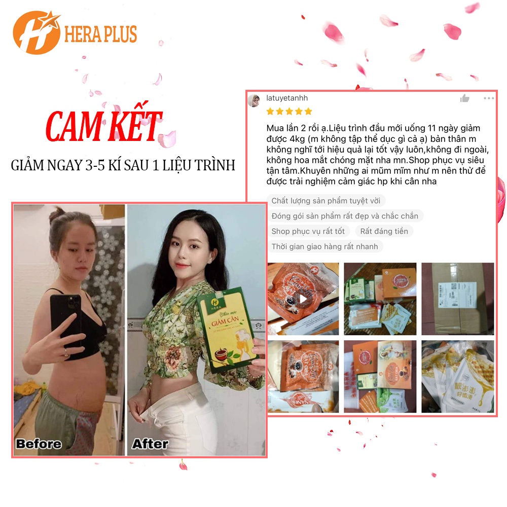 Thảo Mộc giảm cân Hera Plus Viên Uống giảm cân Detox an toàn trà Giảm béo Nhanh Chính Hãng