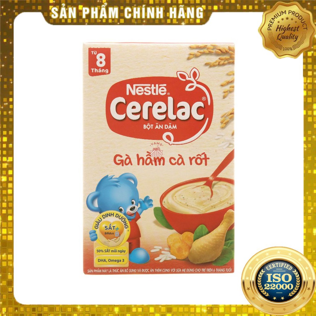 [ Yams Mart ] Bột Ăn Dặm Gà Hầm & Cà Rốt Nestle Cerelac 200G