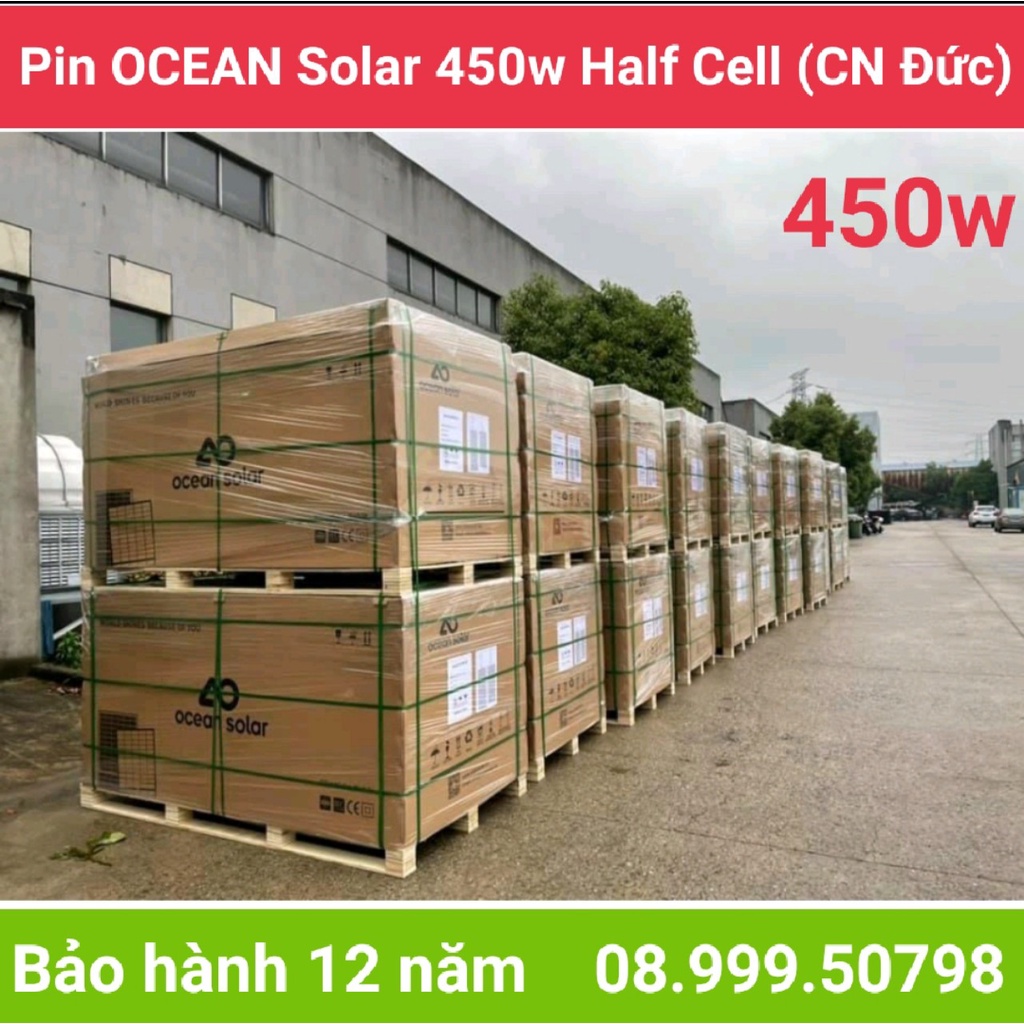 Tấm pin NLMT OCEAN SOLAR 450W Half Cell .