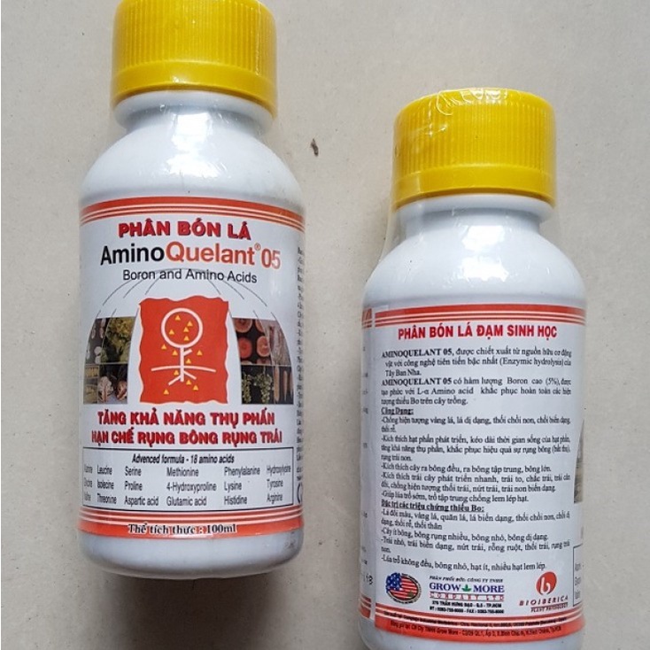 Amino 05 B Phân bón lá chống hiện tượng vàng lá, tăng khả năng đậu trái