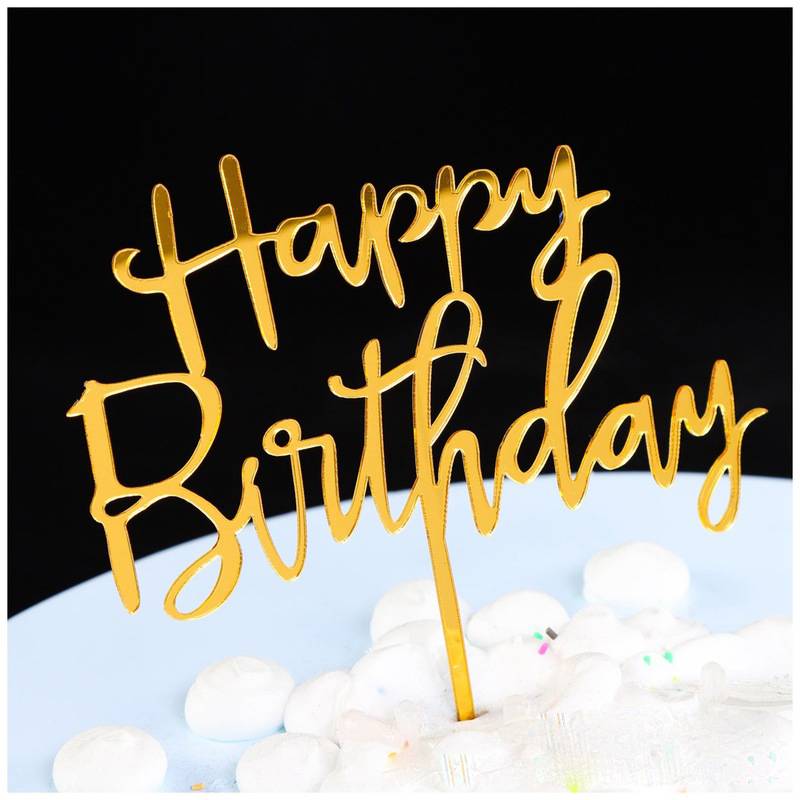 Que Chữ Happy Birthday Trang Trí Bánh Sinh Nhật Bằng Acrylic Chất Lượng Cao
