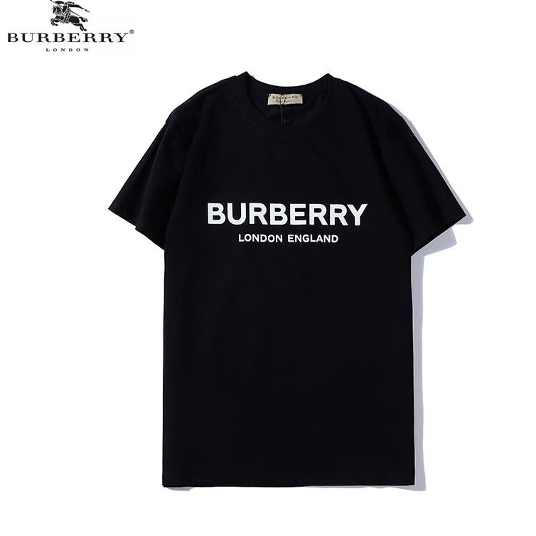 Áo thun cotton tay ngắn in chữ Burberry thời trang cho nam và nữ