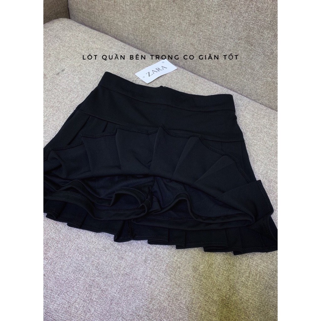 Chân váy ngắn xếp ly cạp cao, có lớp quần trong, chất umi cực đẹp | BigBuy360 - bigbuy360.vn
