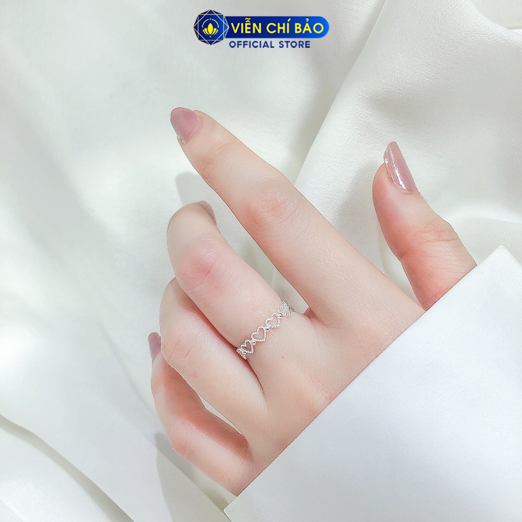 Nhẫn bạc nữ Trái tim Empty Hearts chất liệu bạc 925 thời trang phụ kiện trang sức Viễn Chí Bảo N400786