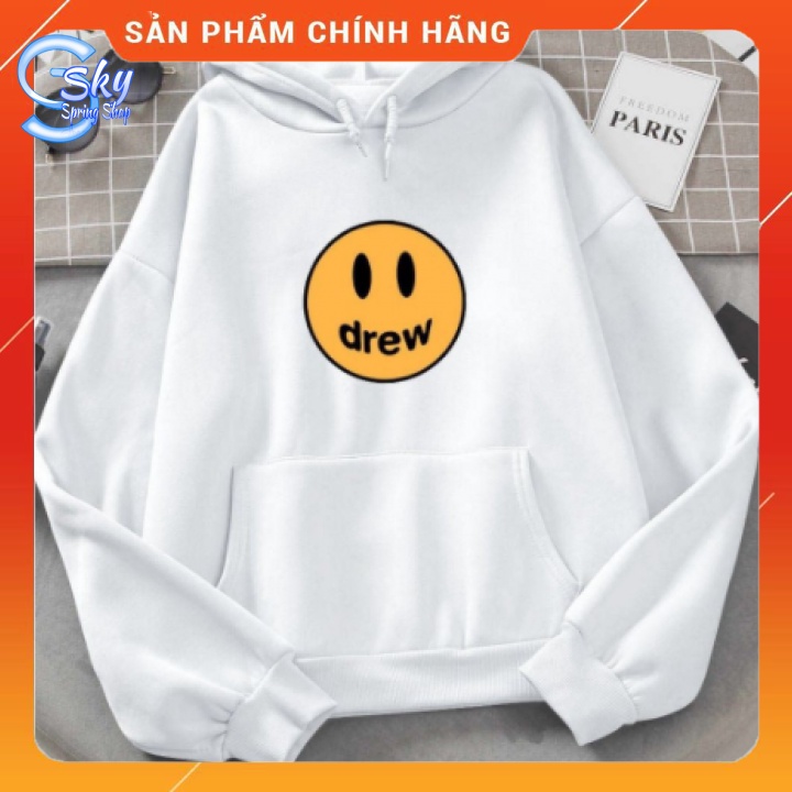 ÁO HOODIE UNISEX NAM NỮ  in MẶT CƯỜI DREW SIÊU COOL