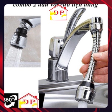 Combo 2 đầu vòi rửa tăng áp 360 độ dài, ngắn DV01-DV02