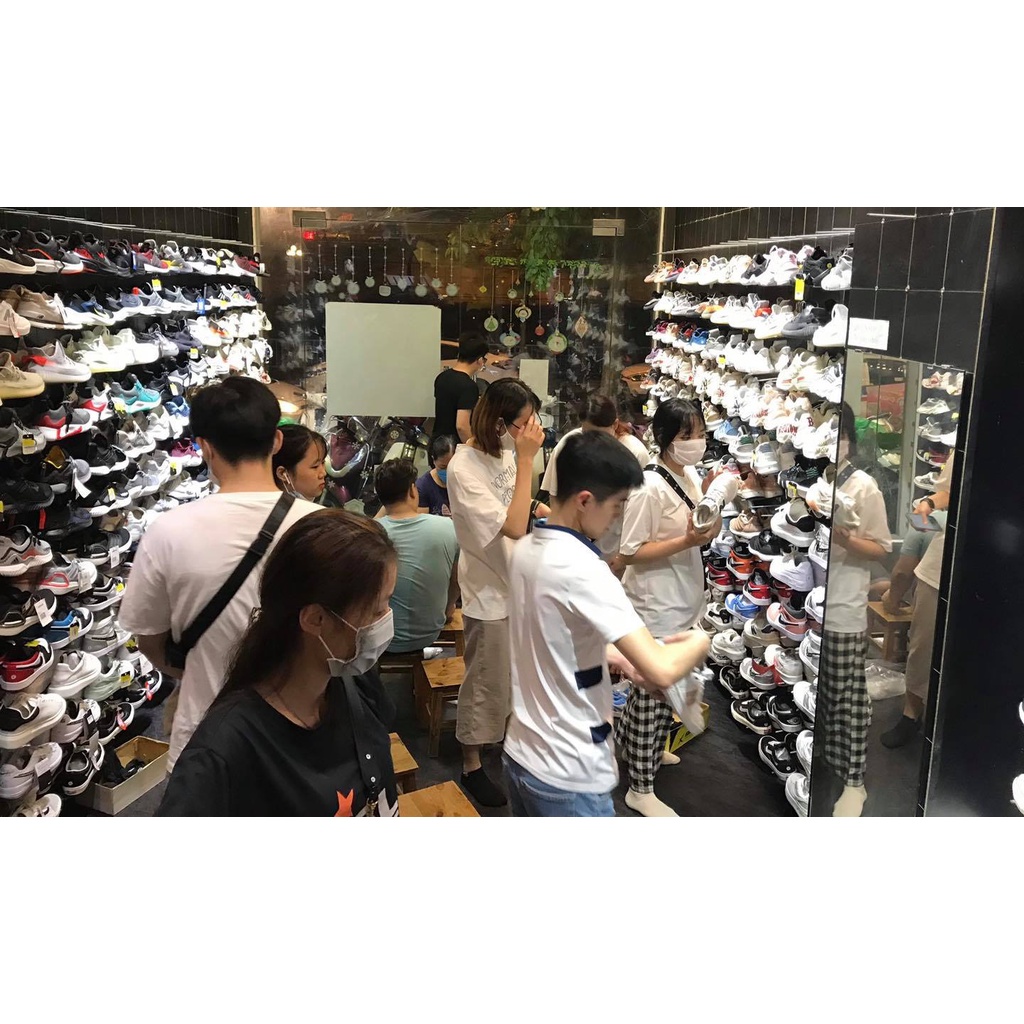 [98 Sneaker] Giày Màu Xám Trắng Móc Đen Cổ Thấp Nam Nữ