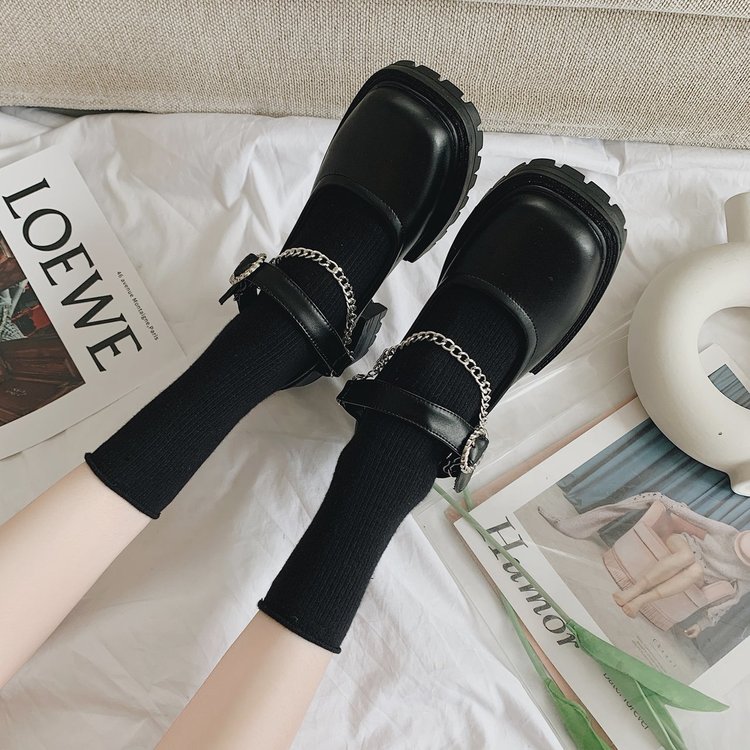 Giày Oxford Đế Bằng Phối Dây Xích Thời Trang Cho Nữ