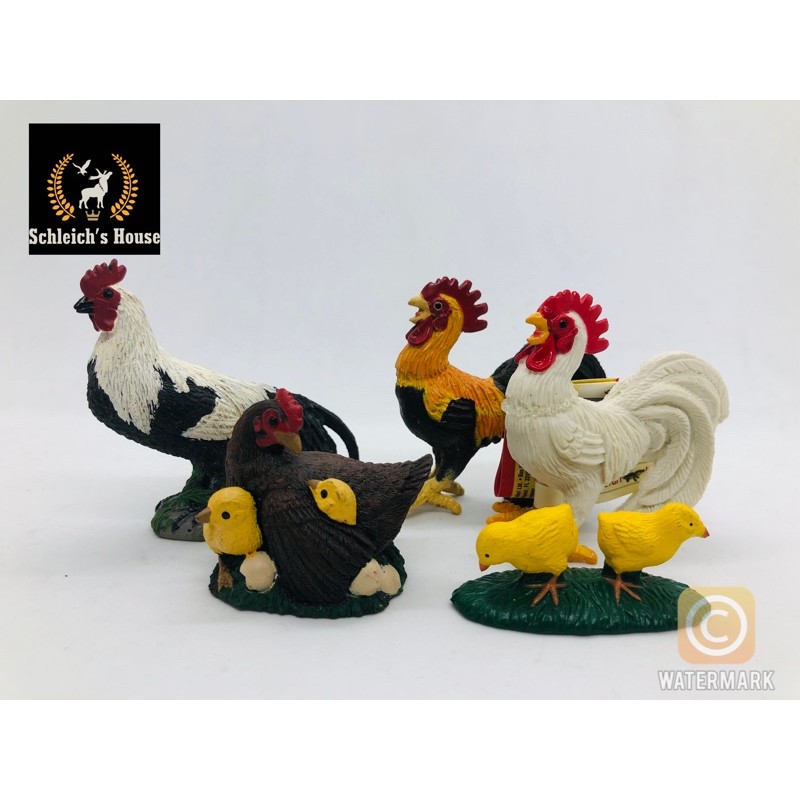 Mô hình động vật Safari Ltd chính hãng Gà trống , Gà mái , Gà con các loại - Schleich House