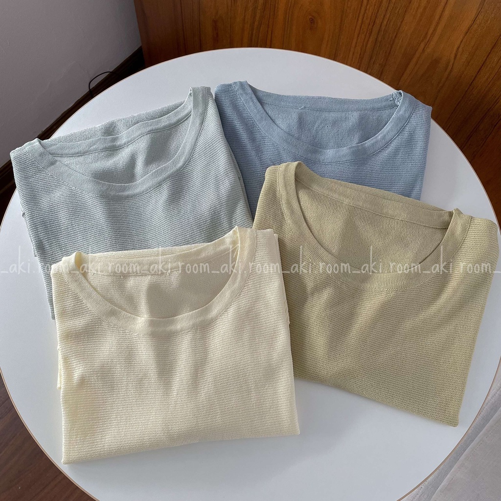 Áo len mongtoghi mỏng basic cổ tròn 960