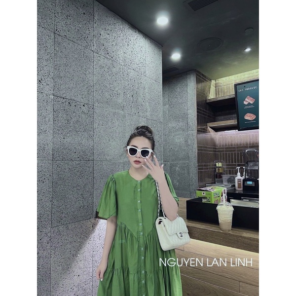 Váy bb suông cúc dọc xoè 3 tầng 2 lớp