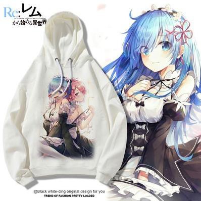 (SALE 50%)  Áo Hoodie Nỉ Ấm Anime Re:Zero Rem & Ram