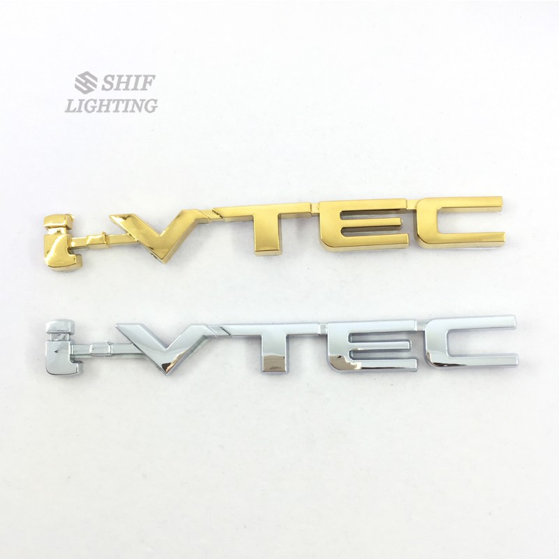 Logo ABS mạ vàng / bạc i-VTEC 130*18mm dán trang trí xe Honda
