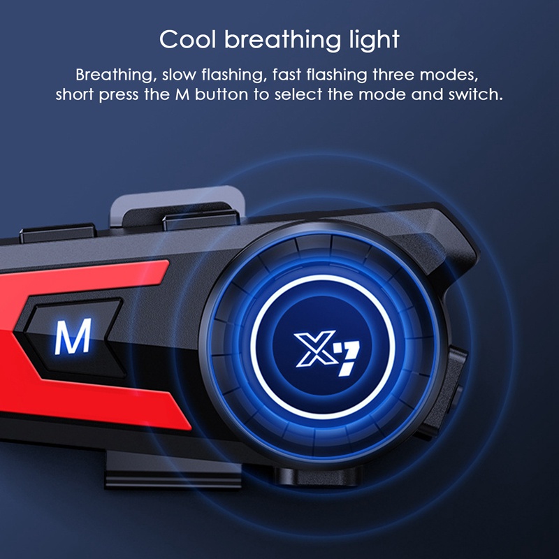 Tai Nghe Bluetooth 5.0 2 Trong 1 Chống Nước 800mah Có Đèn Thoáng Khí Cho Mũ Bảo Hiểm