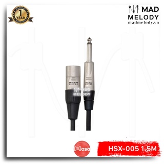 Hosa Pro Balanced Interconnect HSX-005 (1.5m) (REAN 1/4in TRS - XLR3M) (Dây cáp loa 6ly 6.35mm canon XLR đực, Brand New)
