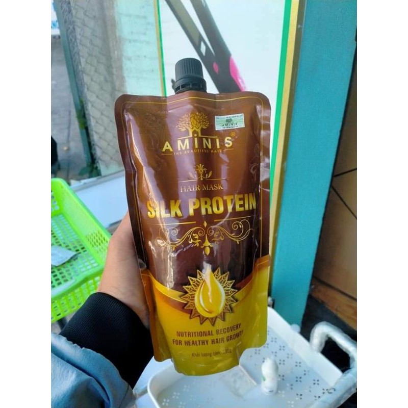 Hấp Dầu Ủ Tóc Silk Protein Aminis 500ml Công Nghệ ItaLy Hàng Công Ty Chính Hãng - Hair Care Q4