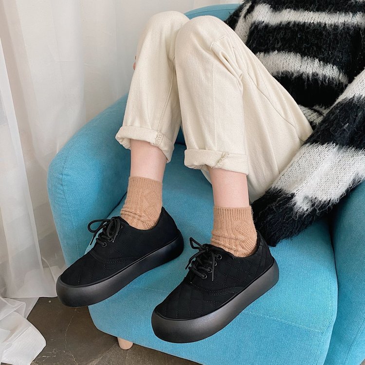 [ Mã 66CBSALE giảm 30K đơn 200K] Giày Nữ Đế Dày Họa Tiết Caro Thời Trang Phong Cách | BigBuy360 - bigbuy360.vn