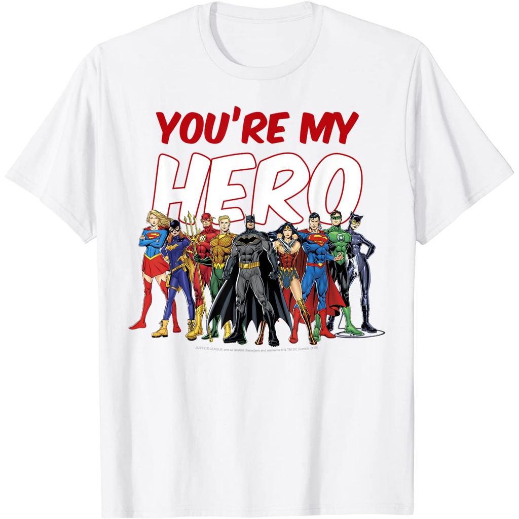 Áo Thun Dc Comics Valentine's Day Justice League You're My Hero Cho Trẻ Em