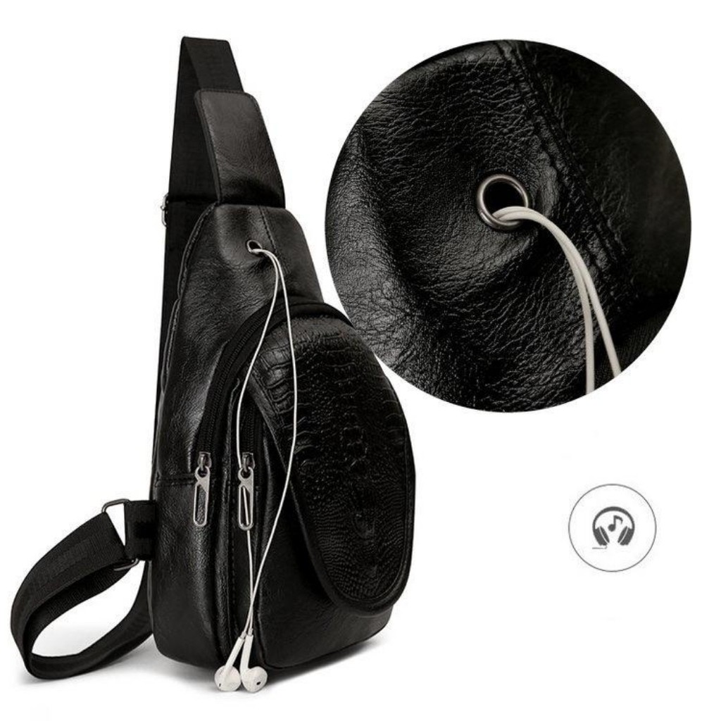 Túi Đeo Chéo Nam 💝 Túi Da Cá Sấu T02 💝 Logo Cá Sấu In Nổi, Phiên Bản Mới 💝 Dày Dặn💝 Tiện Lợi | BigBuy360 - bigbuy360.vn