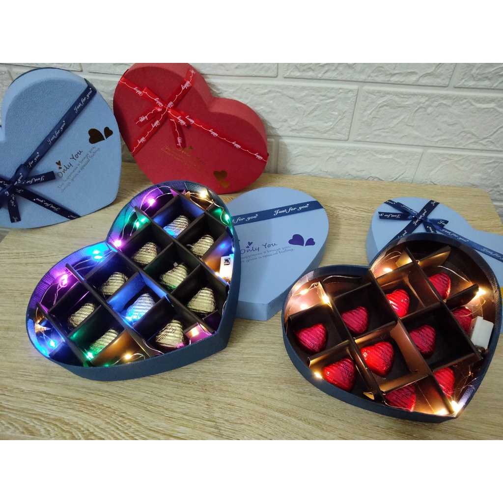[Mã LIFEBOOK1 giảm 30K đơn 150K] Hộp quà trái tim Valentine có socola [ TẶNG KÈM THIỆP ] ✨