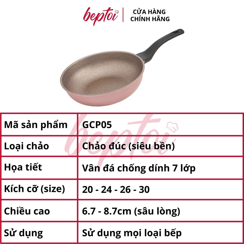 Chảo chống dính đáy từ vân đá Green cook, chảo chống dính bếp từ Green Cook