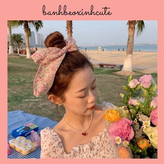 Cột tóc nơ voan tiểu thư hoa nhí hot summer