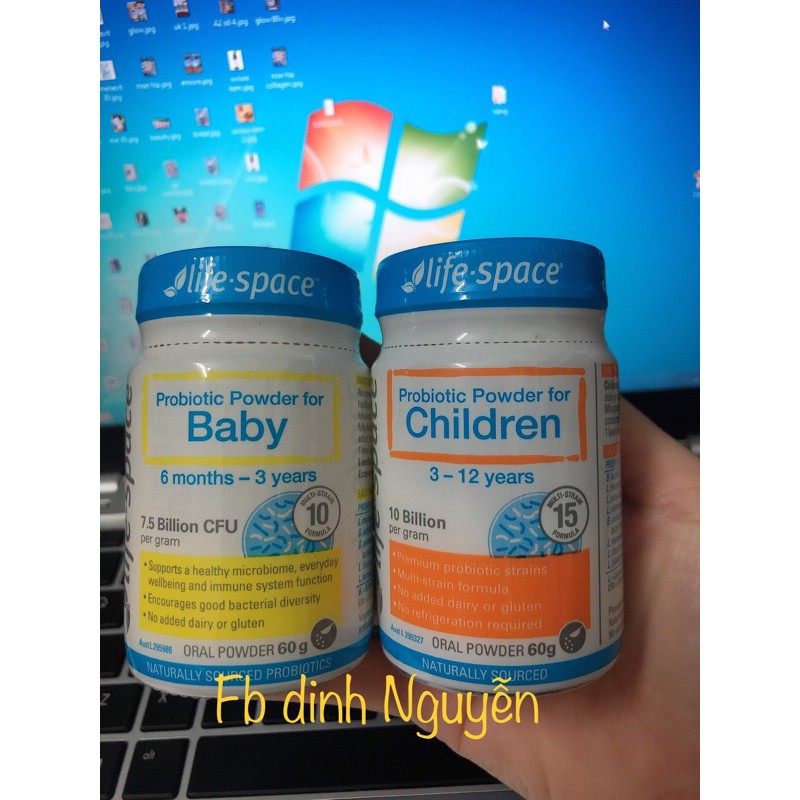 [Hàng Úc -Chính Hãng] Men Vi Sinh Life Space Tốt Cho Hệ Tiêu Hóa Của Trẻ Nhỏ 0-3m hộp 60 gram