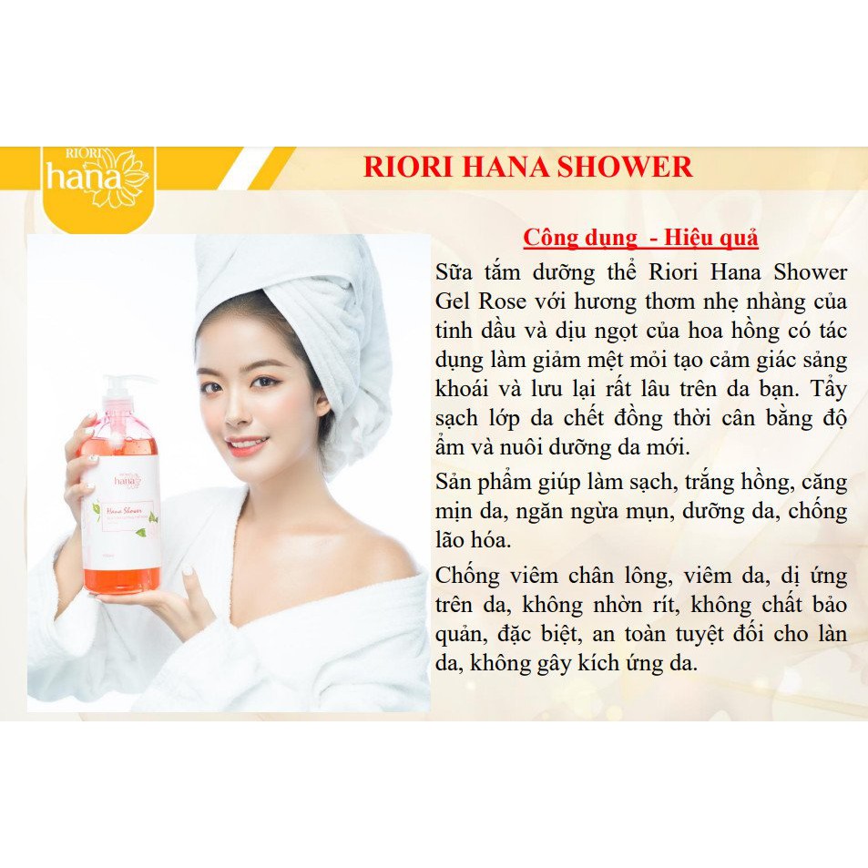 Sữa Tắm Dưỡng Thể Hoa Hồng RIORI ROSE GEL SHOWER