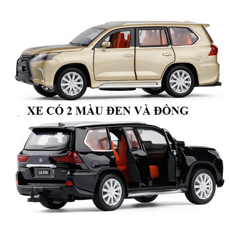 Xe ô tô LX570 tỉ lệ 1:32 màu đen, màu đồng mô hình bằng sắt mở các cửa có đèn và âm thanh  hàng Quảng Châu