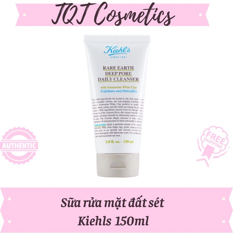 [LOTTE DUTY FREE CÓ SẴN+BILL] Sữa rửa mặt Kiehls đất sét Rare Earth Deep Pore Daily Cleanser 150ml (Srm Kiehls đất sét)