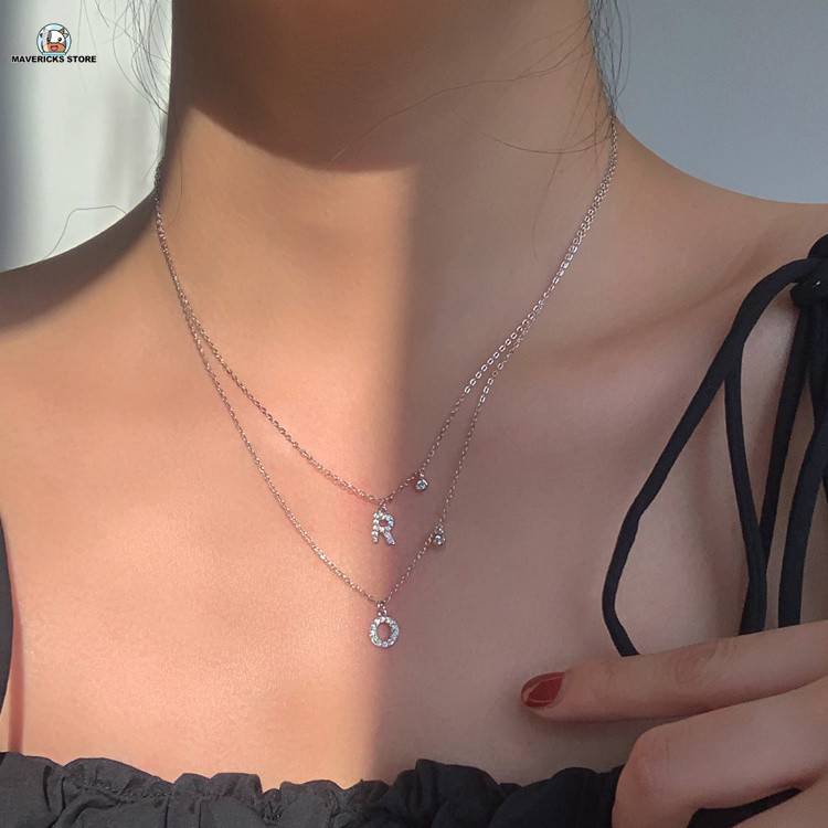 Vòng cổ hợp kim gắn hình 26 chữ cái alphabet bắt mắt