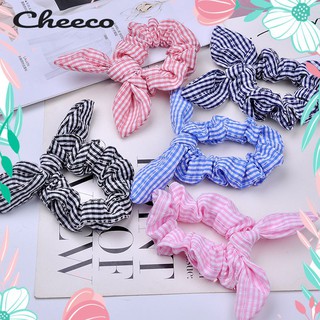 [HOT TRENT 2020] Dây buộc tóc Scrunchies kẻ caro thắt nơ cực yêu, nhiều màu mang phong cách Hàn Quốc