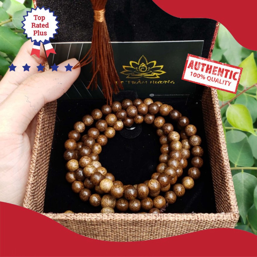 [CAO CẤP] [TẶNG TÚI]💥199k💥Vòng Tay Trầm Hương Cao Cấp Mộc Trầm Hương Chuỗi Tràng Hạt 108 (7mm) Trầm Tốc Việt Tự Nhiên