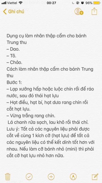 Nhân thập cẩm bánh trung thu 100gr 10 vị kèm công thức