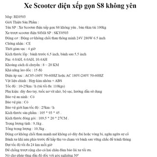 Xe Scooter điện xếp gọn S8 không yên
