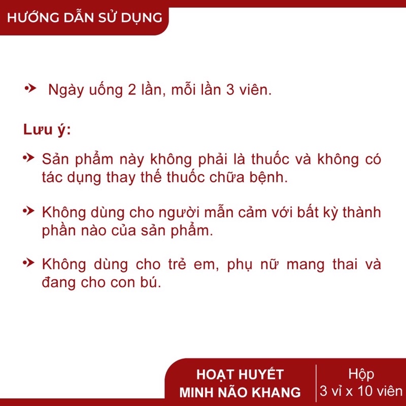 Hoạt Huyết Minh Não Khang - Hỗ trợ hoạt huyết - Giảm đau đầu - Chóng mặt - Mất ngủ - Hộp 30 viên nang