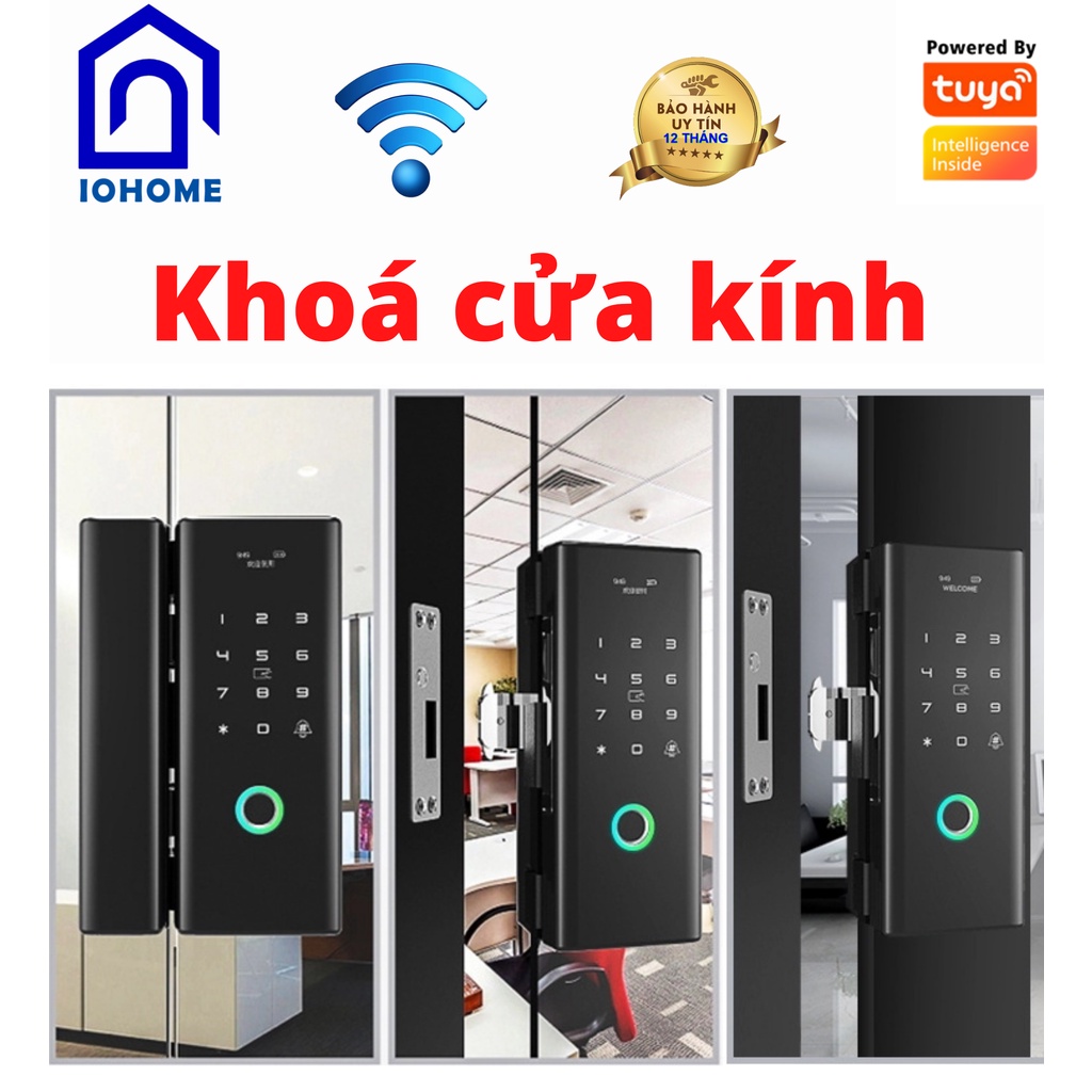 Khóa cửa kính vân tay thông minh Tuya kết nối wifi-Khóa kính cường lực Tuya Smartlife - KX10