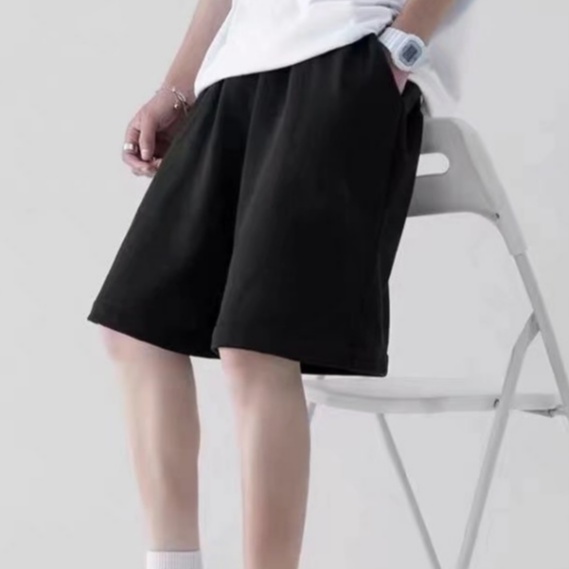 Quần Short Thể Thao Ống Rộng Màu Trơn Thời Trang Hàn Quốc Cho Nam Nữ