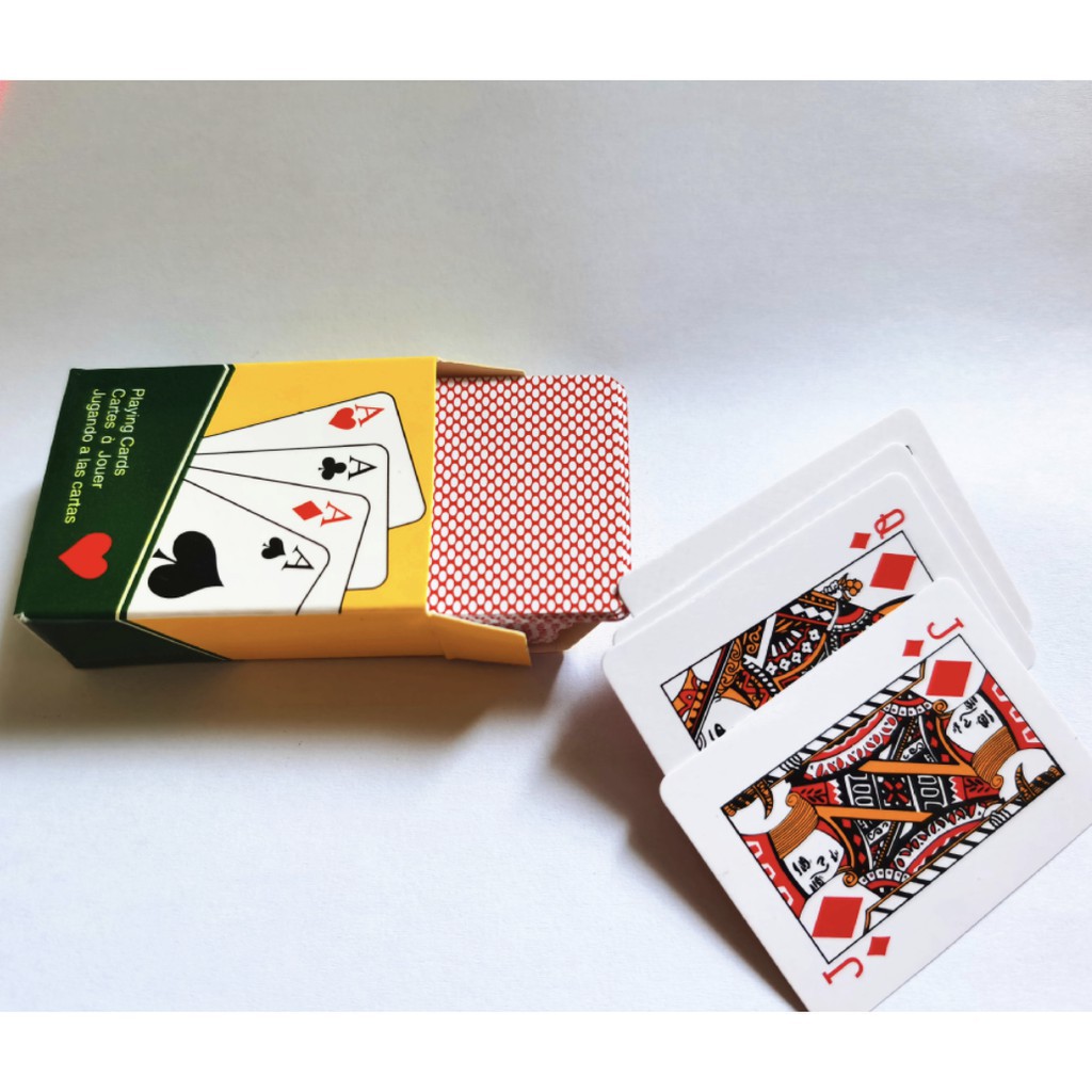 Combo 2 bộ bài tây mini poker - Bài tây kích thước nhỏ gọn dễ mang theo - 2 bộ đỏ