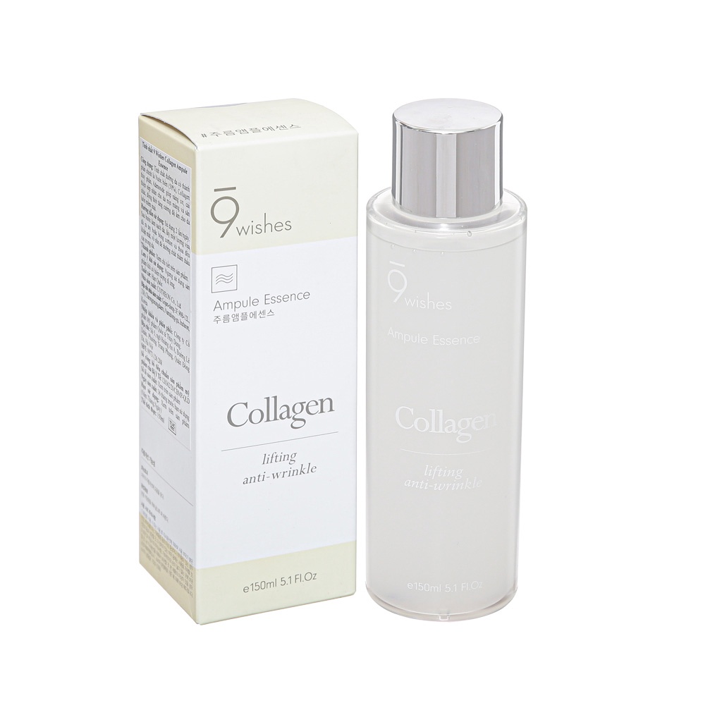 Tinh Chất Cải Thiện Nếp Nhăn và Tăng Cường Độ Ẩm 9Wishes Collagen Ampule Essence 150ml