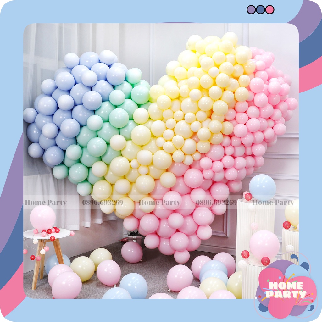 Bong Bóng Pastel Macaron Nhiều Màu Trang Trí Sinh Nhật - Party - Happy Birthday -Sự Kiện - Xinh Xắn