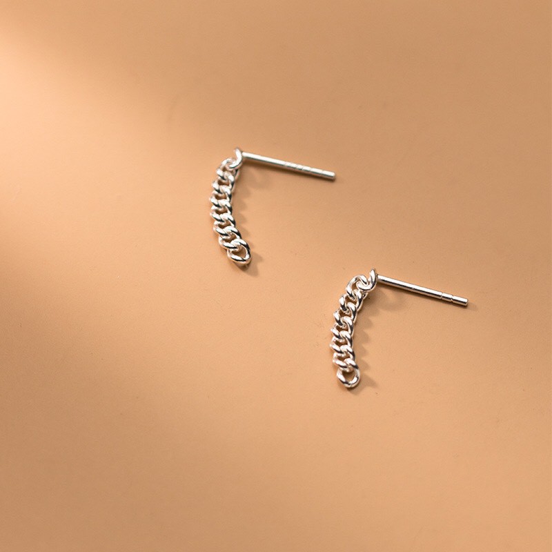 Khuyên Tai Bạc Nữ MIRASON Tua Dây Xích Dài Basic MBT220 -  Bông Tai Nữ Bạc 925 Cao Cấp