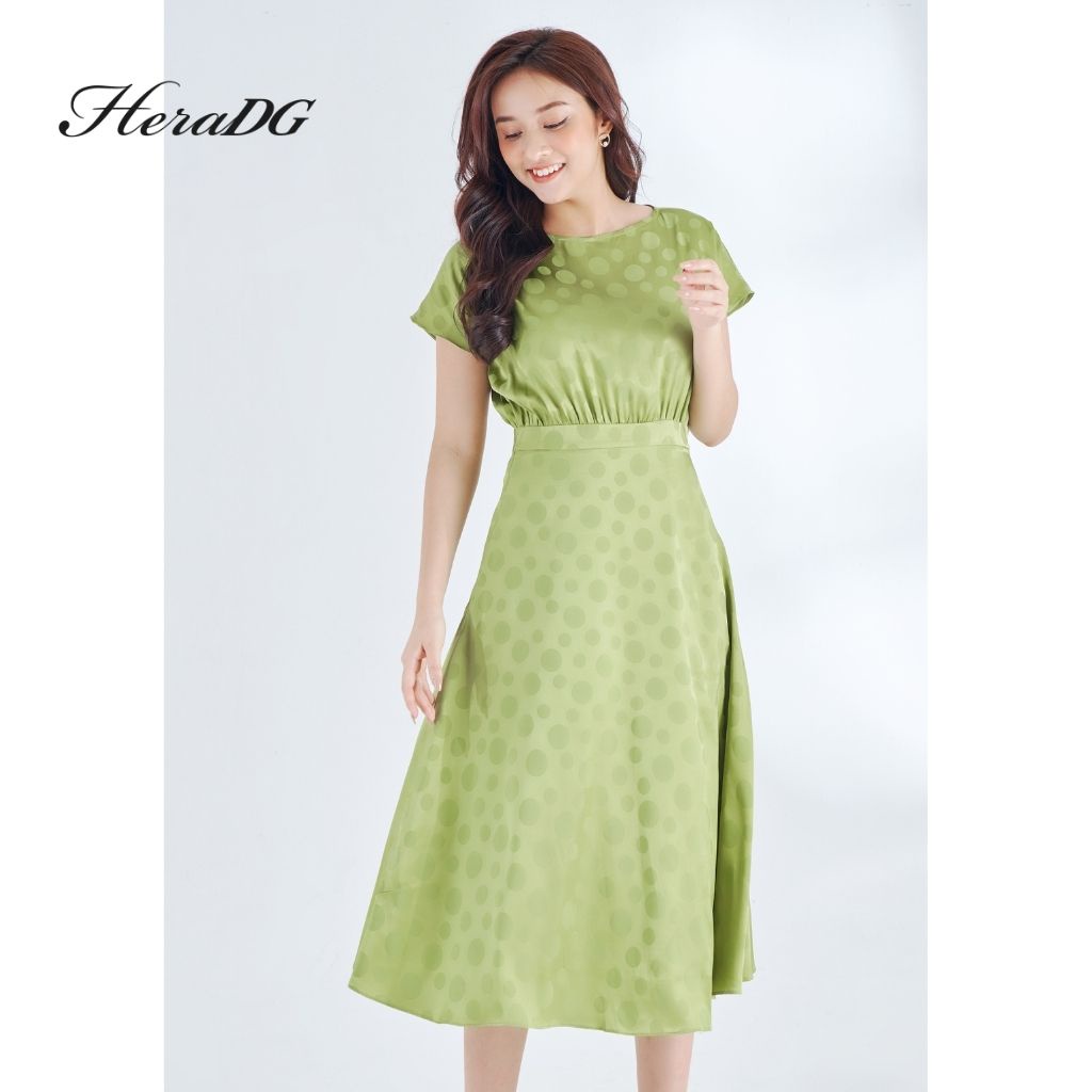 Đầm xòe tay chờm họa tiết châm bi HeraDG - SDPBA006-S