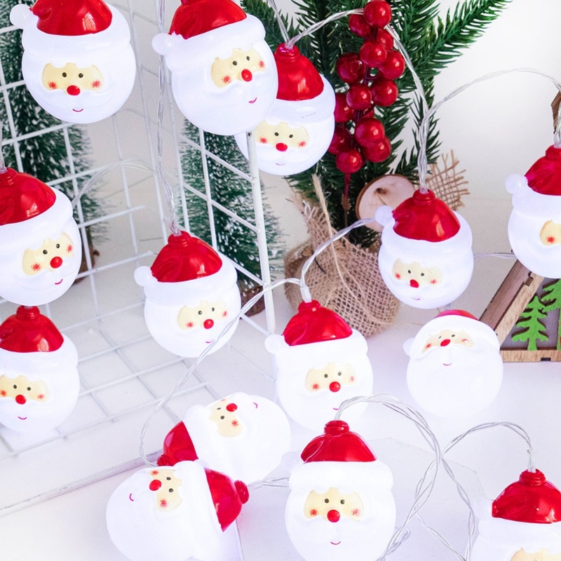 Dây Đèn LED 10 Bóng Hình Ông Già Noel Trang Trí Giáng Sinh