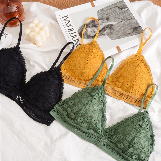 Áo lót ngưc yoga gym bra ren hai dây có móc cài sau thoáng mát sexy H077  - HD365